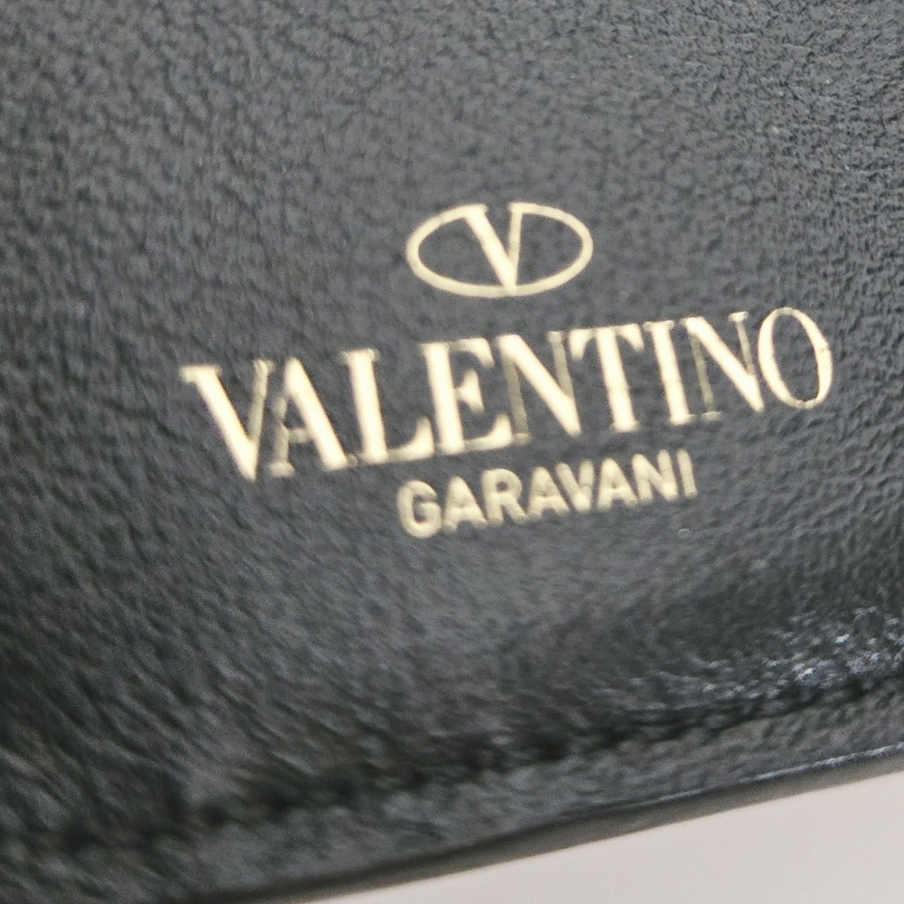 Authentic VALENTINO Garavani Rockstud Bifold Compact Wallet‎ Card Holder Clutch - Picture 6 of 15